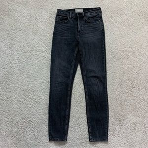 Women's EVERLANE Faded Black HIGH RISE Stretch SKINNY Designer JEANS  26